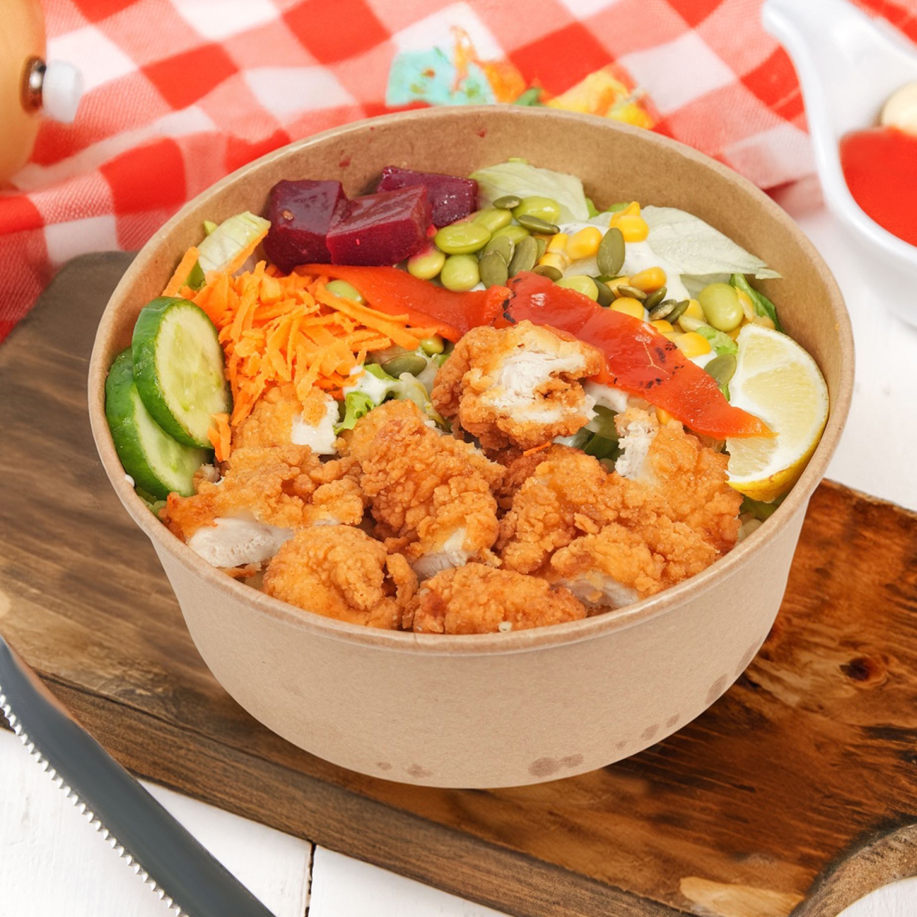 sandwich with chicken and vegetables